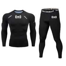 Load image into Gallery viewer, Rexchi 2 pçs/set treino masculino ginásio de fitness compressão esportes terno roupas correndo jogging esporte wear exercício wo
