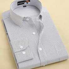 Load image into Gallery viewer, 2020 Men Dress Shirt Long Sleeve Slim Brand Man Shirts Designer High Quality Solid Male Clothing Fit Business Shirts 4XL YN045