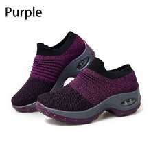 Load image into Gallery viewer, Women Walking Shoes Running Mesh Shoes Fashion Platform Slip-On Sneaker Air Cushion Gym Modern Dance Shoes Men