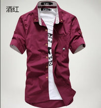 Load image into Gallery viewer, Priced at wholesale summer short sleeved shirt men's Slim fit Korean-style embroidered workwear business casual dress MEN'S shir