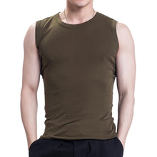 Load image into Gallery viewer, Casual Fitness Fashion Tanks Men Simple Wear Undershirt Solid O-neck Sleeveless Breathable Cotton Tanks Top 2018 Summer