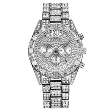 Load image into Gallery viewer, Business Watches For Men Silver Gold Top Brand Luxury Diamond Ice Out Quartz Wrist Watch Man Hip Hop Waterproof Date Clock xfcs