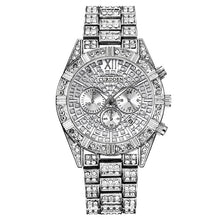 Load image into Gallery viewer, Business Watches For Men Silver Gold Top Brand Luxury Diamond Ice Out Quartz Wrist Watch Man Hip Hop Waterproof Date Clock xfcs