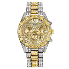 Load image into Gallery viewer, Business Watches For Men Silver Gold Top Brand Luxury Diamond Ice Out Quartz Wrist Watch Man Hip Hop Waterproof Date Clock xfcs