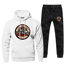 Load image into Gallery viewer, Full Throttle Cafe Sportsman Wear Racer Rockabilly Biker Fashion Balck Complete Man Tracksuit Fitness Casual Men's Sets Men Suit