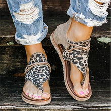 Load image into Gallery viewer, 2020 Women Sandals Leopard Print Summer Shoes Women Large Size Andals Flat Women Sandals Womens Summer Shoes Sandals