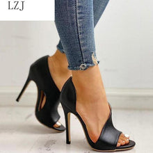 Load image into Gallery viewer, Women Summer Thin High Heels Buckle Peep Toe Gladiator Sandals Office Hollow Out Sandals Party Pumps Wedding Ladies Shoes