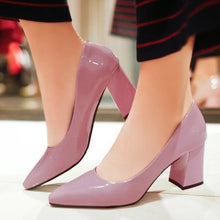 Load image into Gallery viewer, Large size women's high heels European and American fashion sexy thick with single shoes size 41 42 43 44 45 46