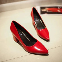 Load image into Gallery viewer, Large size women's high heels European and American fashion sexy thick with single shoes size 41 42 43 44 45 46