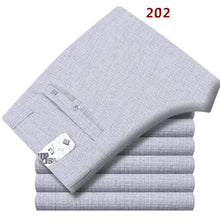 Load image into Gallery viewer, Spring summer Suit Pants For Men Loose Men Dress Pants Classic Straight Formal Mens Business Thin Linen Trousers Size 30-42