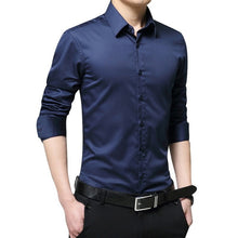 Load image into Gallery viewer, Nueva camisa de manga larga para hombre, camisa de vestir para hombre, camisa de vestir sólida delgada para negocios, camisa de vestir para hombre de primavera y otoño con botón