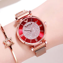 Load image into Gallery viewer, Women Watches 2019 Luxury Diamond Rose Gold Ladies Wrist Watches Magnetic Women Bracelet Watch For Female Clock Relogio Feminino