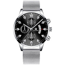 Load image into Gallery viewer, 2020 Wrist Watch For Men Fashion Business Diamond Watches Mesh Band Quartz Clock Relogio Masculino Military Sport Wristwatch