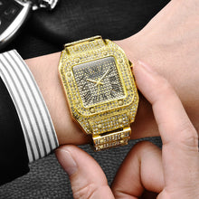 Load image into Gallery viewer, Men watch relogio masculino Fashion Bussiness Steel Belt Calendar Watch Full Of Diamonds Wrist Watch 2020 men luxury wristwatch5