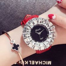 Load image into Gallery viewer, Women Clocks Big White Drill Wrist Watch Diamonds Quartz Watches Red Sexy Brand Women Ladies Female New Hodinky