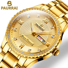 Load image into Gallery viewer, Men Watches 2019 Luxury Top Brand Gold Diamond Role Quartz Steel Calendar Luminous Relogio Masculino Wrist Watch Clock