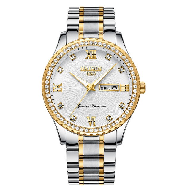 Haiqin Fashion Diamond trim Quartz Mens Watches Top Brand Luxury men watch Ladies Wrist Watch Unisex Lady Relogio Feminino 2019