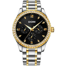 Load image into Gallery viewer, DOM Watches Men Waterproof Stainless Steel Business Luxury Diamond Wrist Watches Sport Quartz Clock Watches Montre Homme
