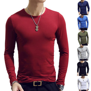 2020 Spring Autumn Men T-Shirts Long Sleeve O-Neck Casual Fitness Jogging Solid Fashion Tee Basic Running Homme Top Clothing