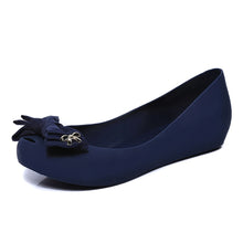 Load image into Gallery viewer, 2020 Women Flats Spring Summer Flat Shoes Women Heel Peep Toe Bow Shoes Sandals Women Slip On Rubber Rain Shoes Woman Black Blue
