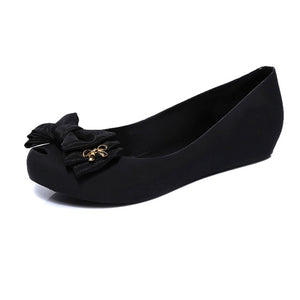 2020 Women Flats Spring Summer Flat Shoes Women Heel Peep Toe Bow Shoes Sandals Women Slip On Rubber Rain Shoes Woman Black Blue
