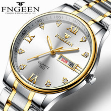 Load image into Gallery viewer, Reloj Hombre  Luxury Brand Watch Men Stainless Steel Diamond Men's Quartz Watch Clock Analog Display Date Week Wrist Watches
