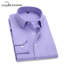 Load image into Gallery viewer, 2020 Men Dress Shirt Long Sleeve Slim Brand Man Shirts Designer High Quality Solid Male Clothing Fit Business Shirts 4XL YN045
