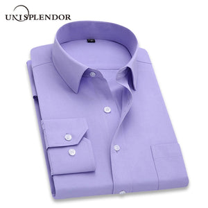 2020 Men Dress Shirt Long Sleeve Slim Brand Man Shirts Designer High Quality Solid Male Clothing Fit Business Shirts 4XL YN045