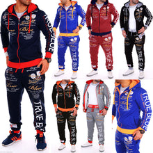 Load image into Gallery viewer, ZOGAA Casual Suit Men Autumn Sport Wear Sets Tracksuit Zipper Letter Printed Hoodies Top+Sweatpants 2 Piece of Set Men Sweatsuit
