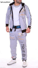 Load image into Gallery viewer, ZOGAA Casual Suit Men Autumn Sport Wear Sets Tracksuit Zipper Letter Printed Hoodies Top+Sweatpants 2 Piece of Set Men Sweatsuit
