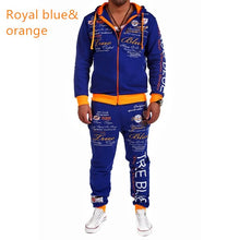 Load image into Gallery viewer, ZOGAA Casual Suit Men Autumn Sport Wear Sets Tracksuit Zipper Letter Printed Hoodies Top+Sweatpants 2 Piece of Set Men Sweatsuit
