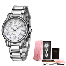 Load image into Gallery viewer, SUNKTA Women Watches Diamond Watch Women Waterproof  Ceramics Strap Ladies Wrist Watches Top Brand Clock Relogio Feminino+Box
