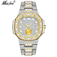 Load image into Gallery viewer, Patek New Luxury Brand Watch Mens Quartz Fashion Wrist Watches Black Diamond Man Baugette Dimaond Wristwatch Male Quartz Clock
