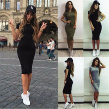 Load image into Gallery viewer, Women Clothing Short Sleeve Skinny Party Brief Dress Midi Dress SEXY Women Ladies Dresses Summer Casual
