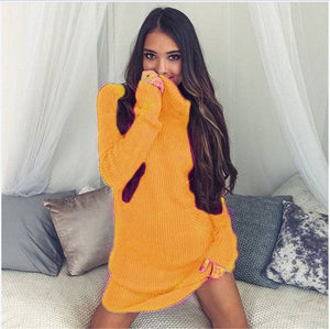 Women Autumn Winter V-Neck Long Sleeve Knit Bodycon Sweater Mini Dress Female Warm Party Dresses Ladies Clothing Femme Vestdiaos