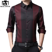 Load image into Gallery viewer, MIACAWOR New 2020 Brand Dress Shirt Men Spring Long Sleeve Plaid Shirts Slim Fit Camisa Masculina Casual Men Shirts C576
