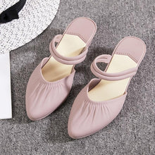 Load image into Gallery viewer, Women Spring Wedges Flat Shoes Ladies Pointy Toe Anti Skid Sandals Female Pleated Slingbacks Ankle Wrap Platform Casual Shoes
