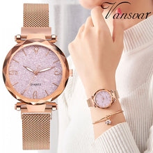 Load image into Gallery viewer, Rose Gold Women Watch 2019 Top Brand Luxury Magnetic Starry Sky Lady Wrist Watch Mesh Female Clock For Dropship relogio feminino
