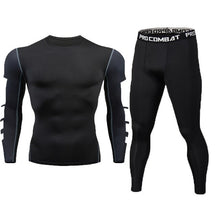 Load image into Gallery viewer, Rexchi 2 pçs/set treino masculino ginásio de fitness compressão esportes terno roupas correndo jogging esporte wear exercício wo
