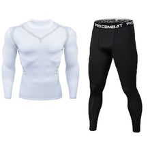 Load image into Gallery viewer, Rexchi 2 pçs/set treino masculino ginásio de fitness compressão esportes terno roupas correndo jogging esporte wear exercício wo
