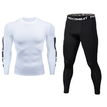 Load image into Gallery viewer, Rexchi 2 pçs/set treino masculino ginásio de fitness compressão esportes terno roupas correndo jogging esporte wear exercício wo
