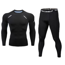 Load image into Gallery viewer, Rexchi 2 pçs/set treino masculino ginásio de fitness compressão esportes terno roupas correndo jogging esporte wear exercício wo
