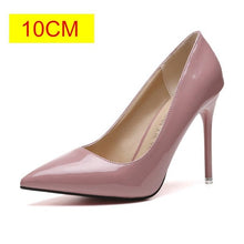 Load image into Gallery viewer, 2019 HOT Women Shoes Pointed Toe Pumps Patent Leather Dress  High Heels Boat Shoes Wedding Shoes Zapatos Mujer Blue White
