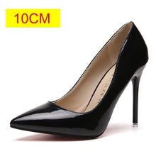 Load image into Gallery viewer, 2019 HOT Women Shoes Pointed Toe Pumps Patent Leather Dress  High Heels Boat Shoes Wedding Shoes Zapatos Mujer Blue White
