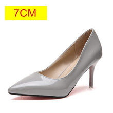 Load image into Gallery viewer, 2019 HOT Women Shoes Pointed Toe Pumps Patent Leather Dress  High Heels Boat Shoes Wedding Shoes Zapatos Mujer Blue White
