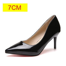 Load image into Gallery viewer, 2019 HOT Women Shoes Pointed Toe Pumps Patent Leather Dress  High Heels Boat Shoes Wedding Shoes Zapatos Mujer Blue White
