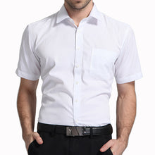 Load image into Gallery viewer, Men Short Sleeve Shirt Easy Care Formal Business Work Office Male Dress Shirts Regular Fit Plus Size 5XL
