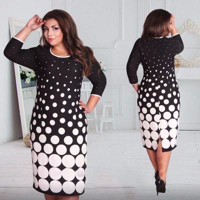 Big Size Fashionable Women Dresses New 2019 Plus Size Women Clothing 6xl Autumn Dress Casual O-neck Plaid Office Bodycon Dress