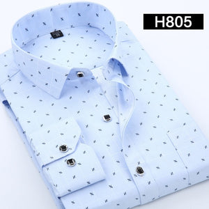 2020 New Men Shirt Spring Long Sleeve Plaid Print High Quality Social Dress Causal Shirt Men Brand Clothing Camisa DS-110
