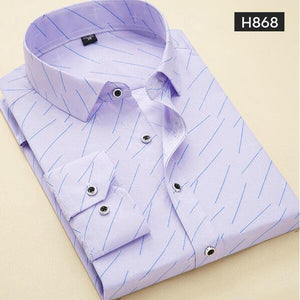 2020 New Men Shirt Spring Long Sleeve Plaid Print High Quality Social Dress Causal Shirt Men Brand Clothing Camisa DS-110